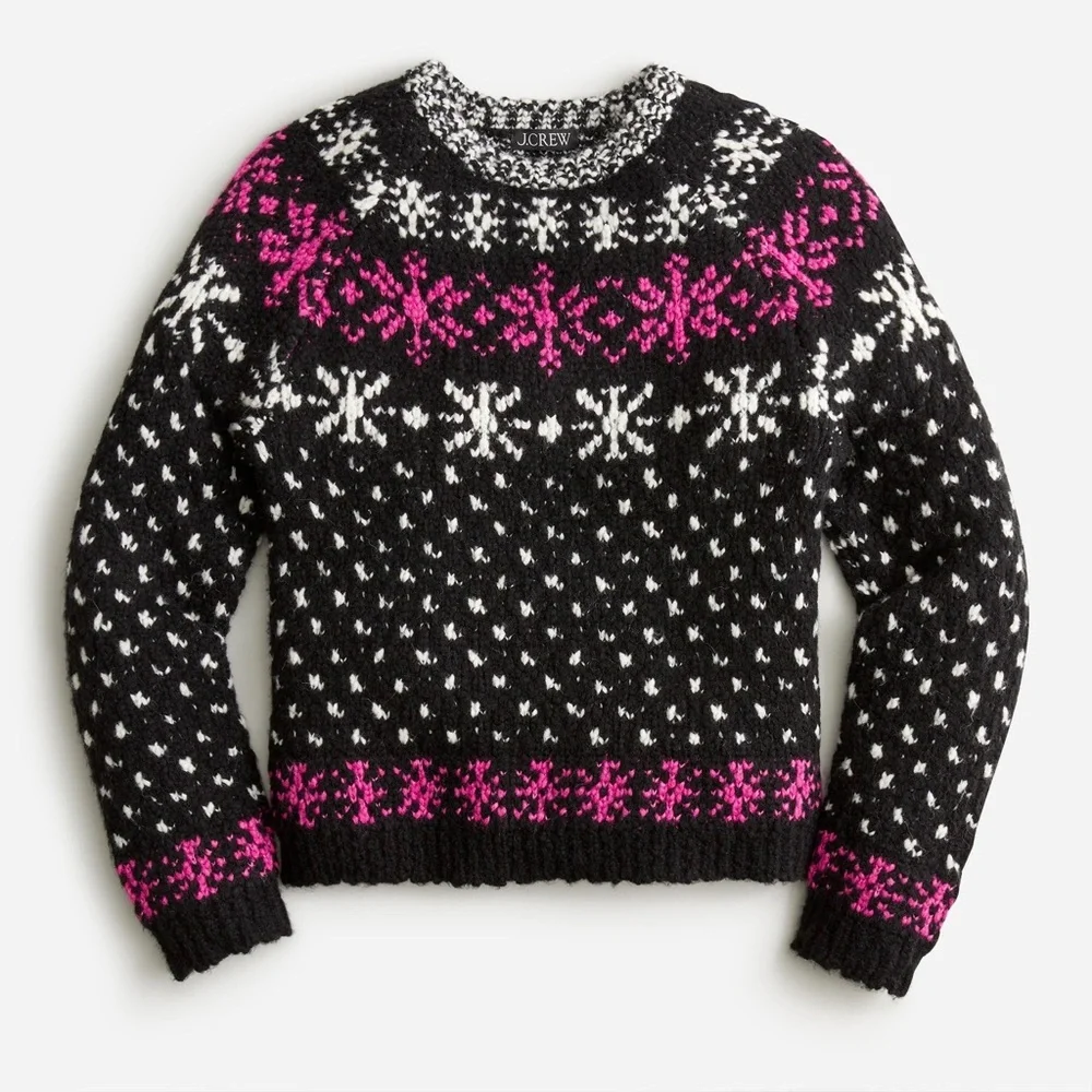 NWT! J. Crew Jacquard snowflake‎ pullover sweater